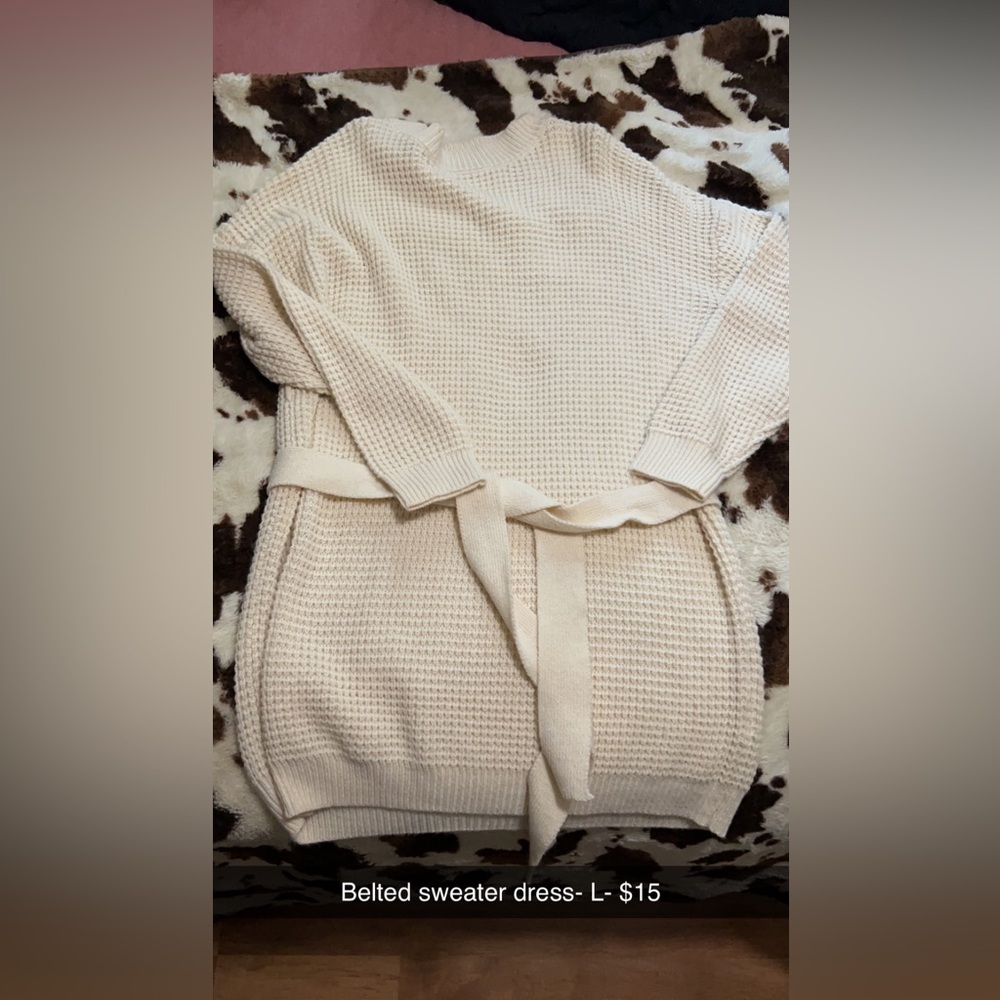 Cream sweater dress